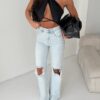 Jeansy Wide Leg Ice Glow
