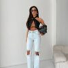 Jeansy Wide Leg Ice Glow