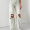 Jeansy Wide Leg Frost Veil