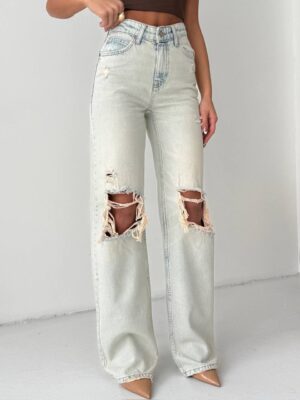 Jeansy Wide Leg Frost Veil