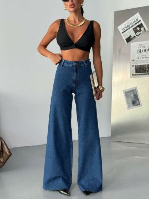 SPO-1435-2-GRA-S_1 Jeansy Palazzo Sapphire