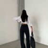 Jeansy Wide Leg High Waist Black Eclipse