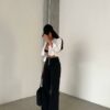 Jeansy Wide Leg High Waist Black Eclipse