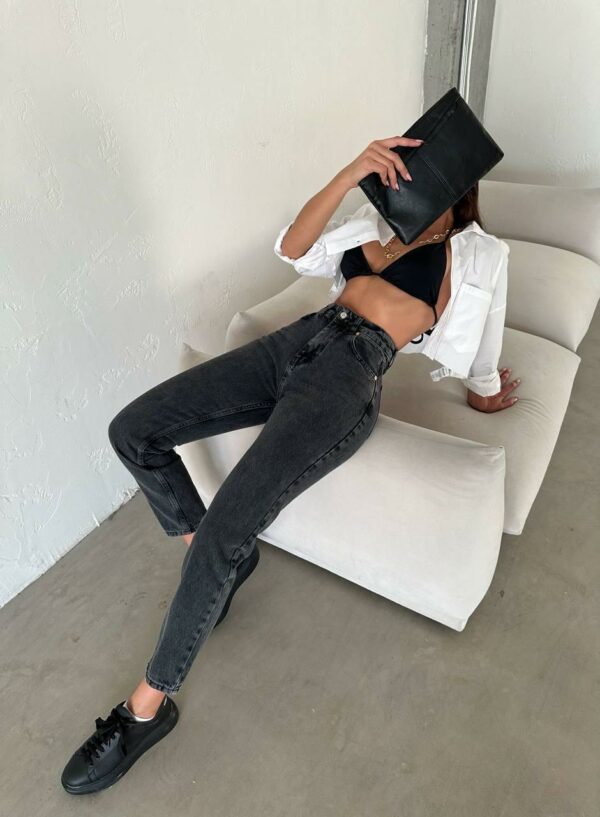 Jeansy Mom Fit Graphite Black