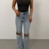 SPODNIE WIDE LEG DESTROYED ICE BLUE