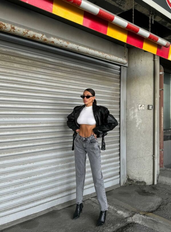 Jeansy Mom Fit Washed Grey
