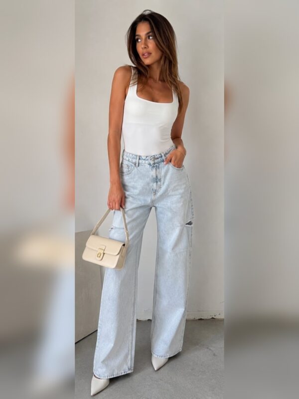 Jeansy Wide Leg Cloud Blue