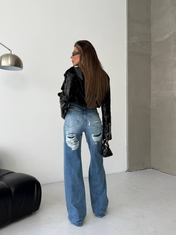 Jeansy Wide Leg Azure Bloom