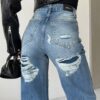 Jeansy Wide Leg Azure Bloom