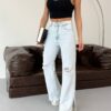 Jeansy Wide Leg Ice Split