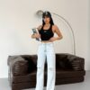 Jeansy Wide Leg Ice Split
