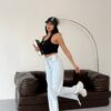 Jeansy Wide Leg Ice Split
