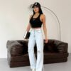 Jeansy Wide Leg Ice Split