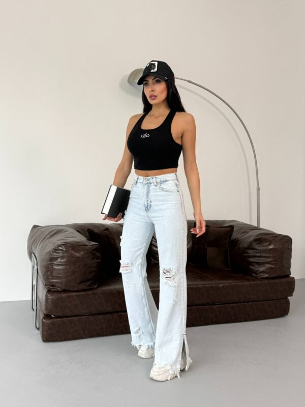 Jeansy Wide Leg Ice Split