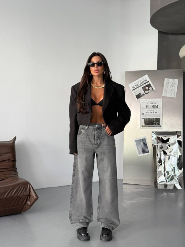 Jeansy Wide Leg Ash Grey
