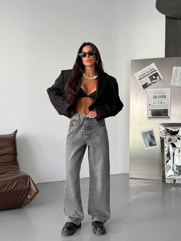 Jeansy Wide Leg Ash Grey