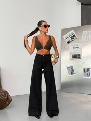 Jeansy Wide Leg Noir Classic
