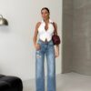 Jeansy Wide Leg Blue Horizon