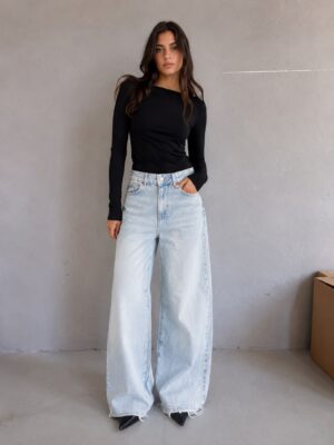 SPO-2740-JEA-36_1 Jeansy Damskie Wide Leg Frost
