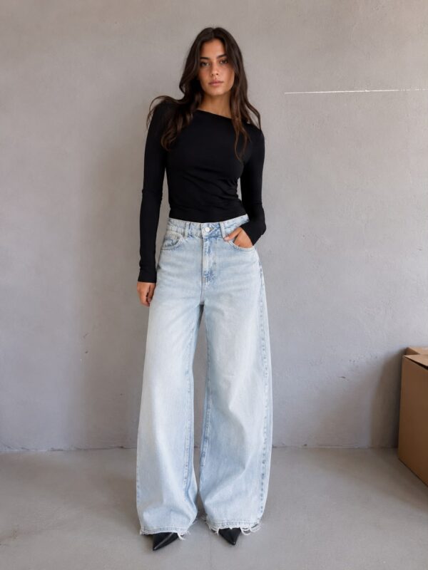 Jeansy Damskie Wide Leg Frost
