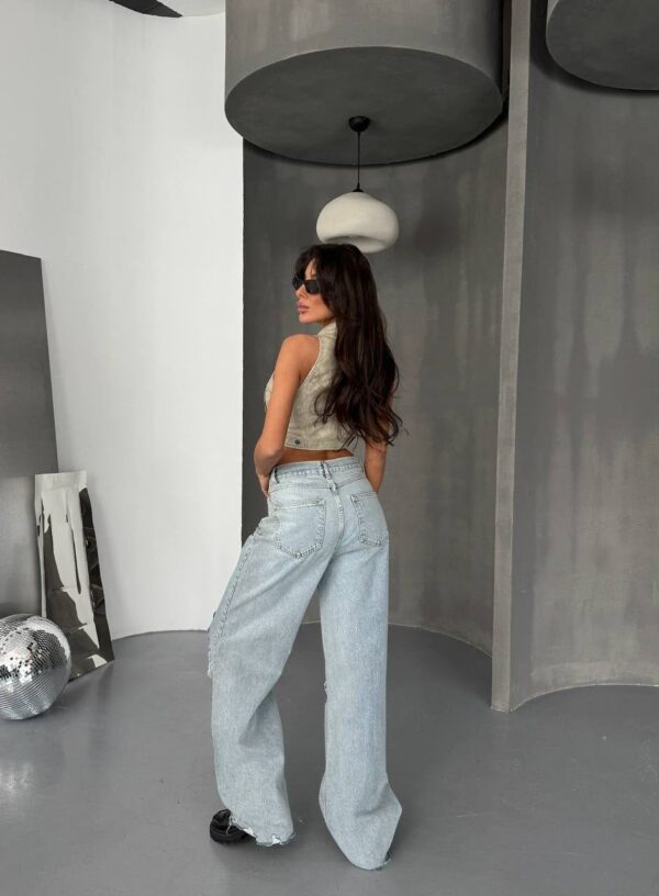 Jeansy Baggy Destroy Ice Blue
